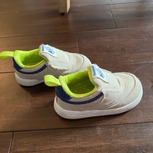 Reebok green and blue, no laces or Velcro